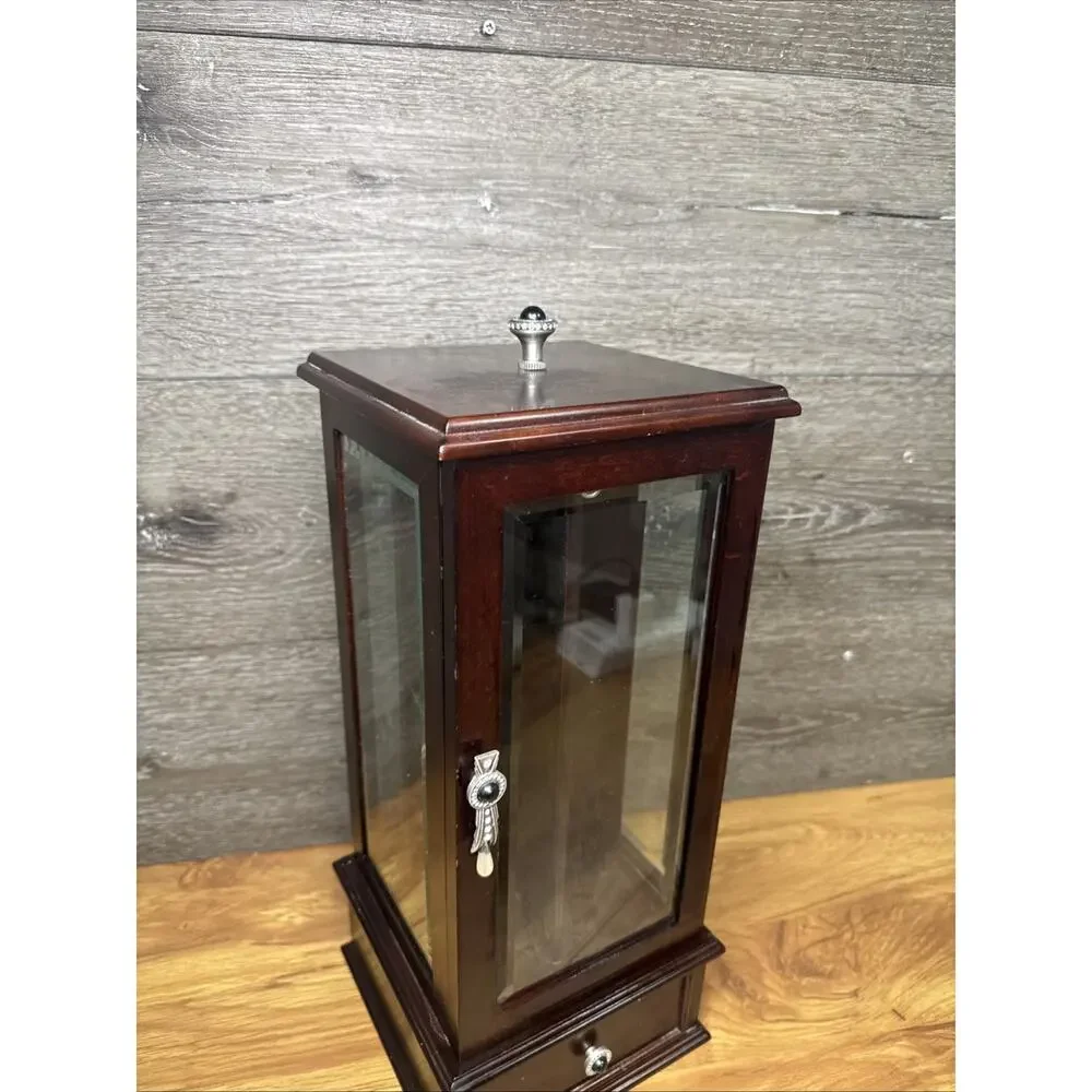 The Bombay Co. Tabletop Rotating Jewelry Box Chest Tall Case Necklace Organizer